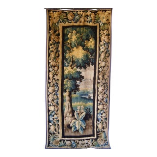 Mid 18th Century French Aubusson Verdure Tapestry Border With Two Crowns For Sale