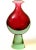 Stunning, large vintage Murano hand blown Sommerso purple "Alexandrite" glass over red Italian art glass footed flower...