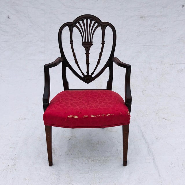 Antique Duncan Phyfe Arm Chair Carved Mahogany/Inlay Design For Sale - Image 11 of 11