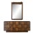 MCM Lane Brutalist Staccato Lowboy Dresser & Mirror Set For Sale