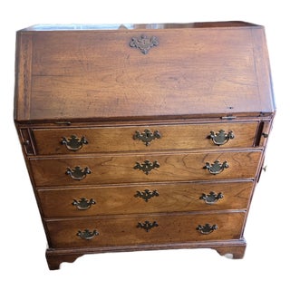 1760s American Antique Slant Front Desk Secretary Bureau For Sale
