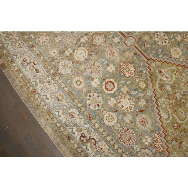 Camel Camel Soft Green Corridor Size Persian Serab Rug rug no.j4451 For Sale - Image 8 of 10