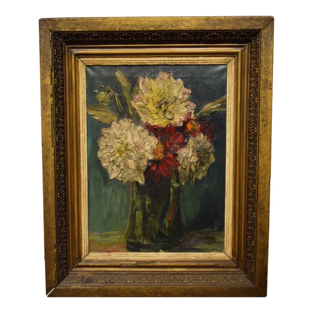 Late 1800s-Oil on Canvas-Still Live-"Vase of Flowers" For Sale