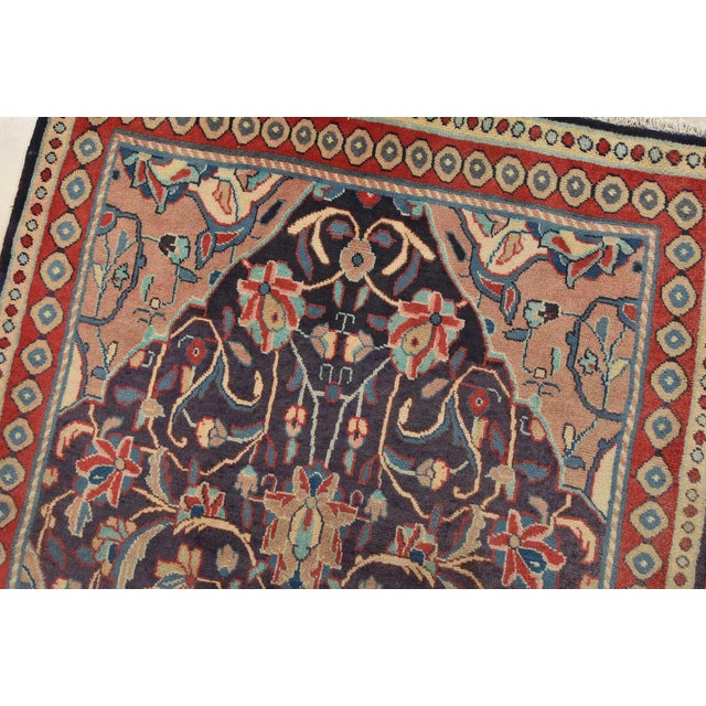 Malayer Runner 3’7” X 9’11” Blue Wool Semi-Antique Hand-Knotted Rug For Sale In Philadelphia - Image 6 of 15