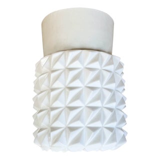 Vintage White Porcelain Ceiling Light, 1970s For Sale