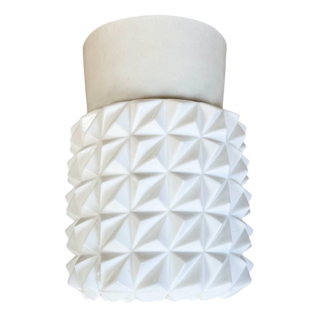 Vintage White Porcelain Ceiling Light, 1970s For Sale