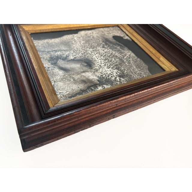Paint "Elephant" Black Abstract Painting in Antique Frame, Transitional Wall Art by JTS For Sale - Image 7 of 9