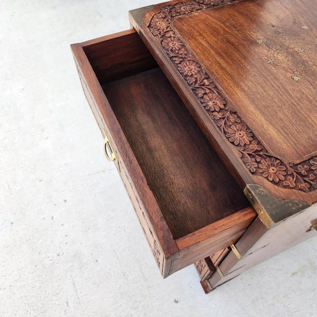 Mid-Century Anglo-Indian Rosewood Chest Nightstand For Sale - Image 11 of 12