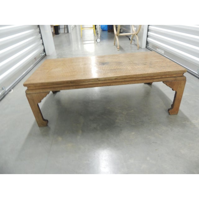 1940s Vintage Wood Carved Low Asian Coffee Table - Wabi Sabi For Sale - Image 5 of 6