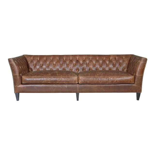 Transitional Logan Sofa, Chestnut For Sale