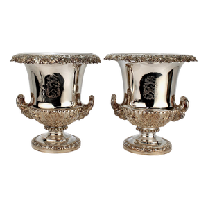 Antique Georgian Sheffield Plate Wine / Champagne Coolers, T & J Creswick, Pair