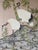Vintage Japanese Red-Crowned Cranes in Bamboo Garden Tropical Landscape Art Painted Silk Scroll For Sale In Miami - Image 6 of 12