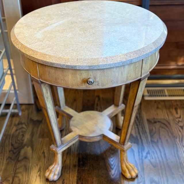 Kreiss Kreiss Empire Stone Top Side Table For Sale - Image 4 of 6