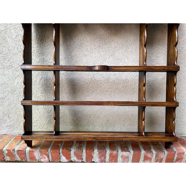 Wood Antique English Oak Wall Shelf Plate Rack Arts & Crafts Country House C1900 For Sale - Image 7 of 18