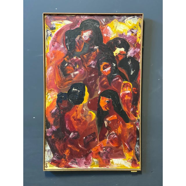 Mid-Century Abstract Oil Painting by Uta Von Bern For Sale - Image 4 of 8