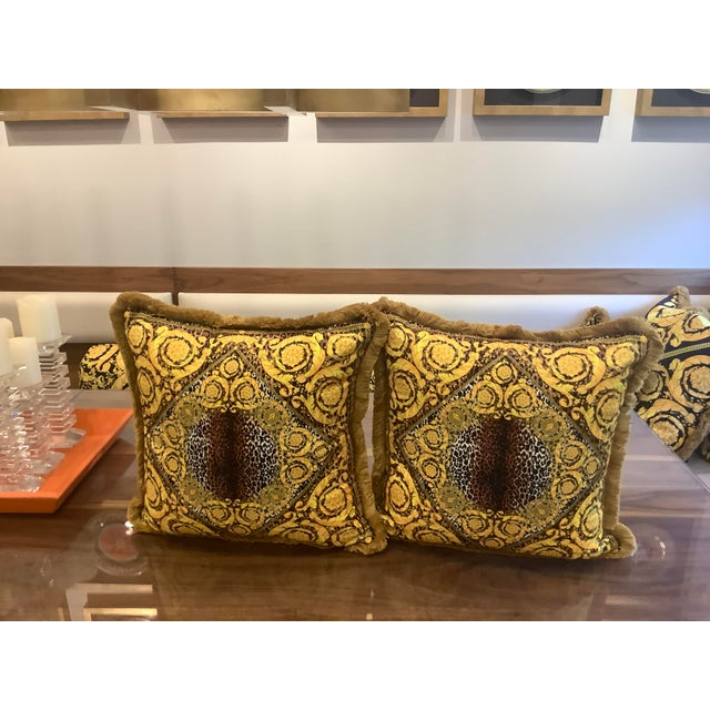 Italian Vintage Atelier Versace Fabric Pillows - a Pair For Sale - Image 3 of 12