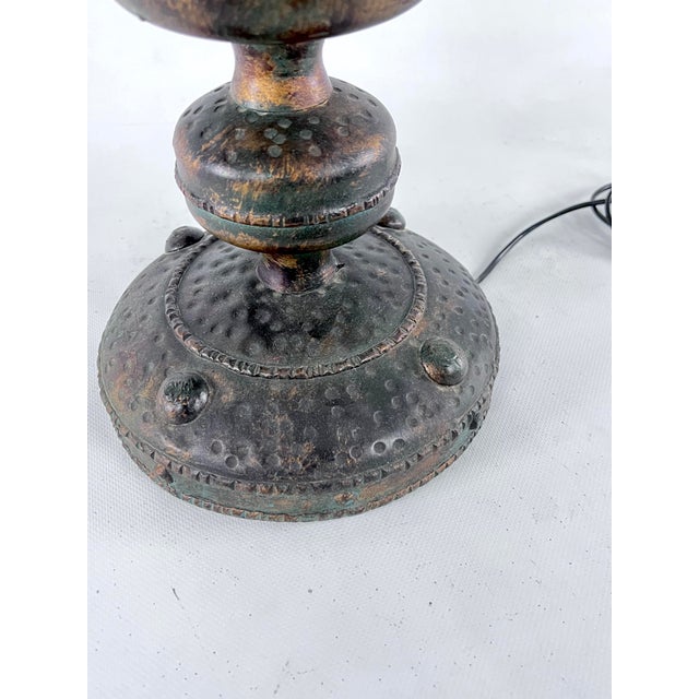 1970s Large Brutalist Thick Glass and Metal Table Lamp by Longobard, Italy, 1970s For Sale - Image 5 of 18