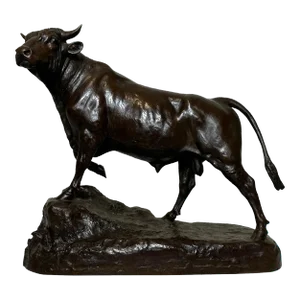 19th Century Bronze Animal Sculpture Prized Bull by Isidore Jules Bonheur