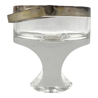 Hollywood Regency Silver-Plated Ice Bucket, Taddei Sestini, Kristal Krisla Italy 1970s For Sale