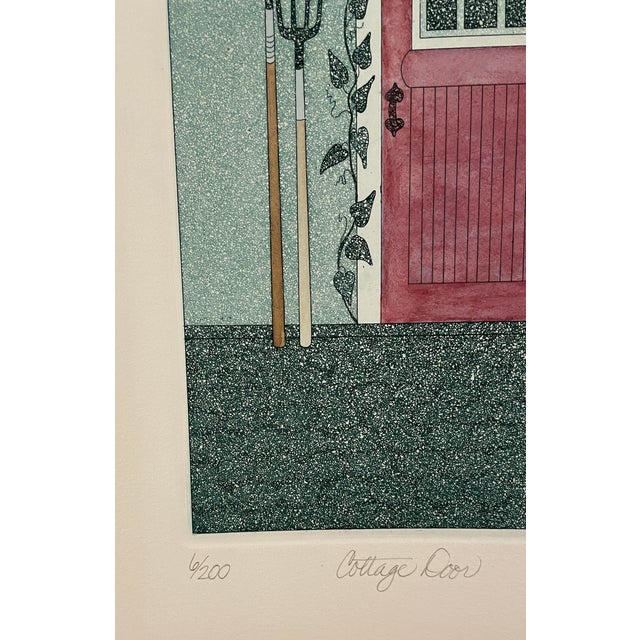 Traditional 1980s Kathy Johnson Mitcham Cottage Door Color Etching For Sale - Image 3 of 5
