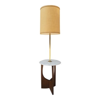 Adrian Pearsall Walnut, Brass & Marble Floor Lamp For Sale