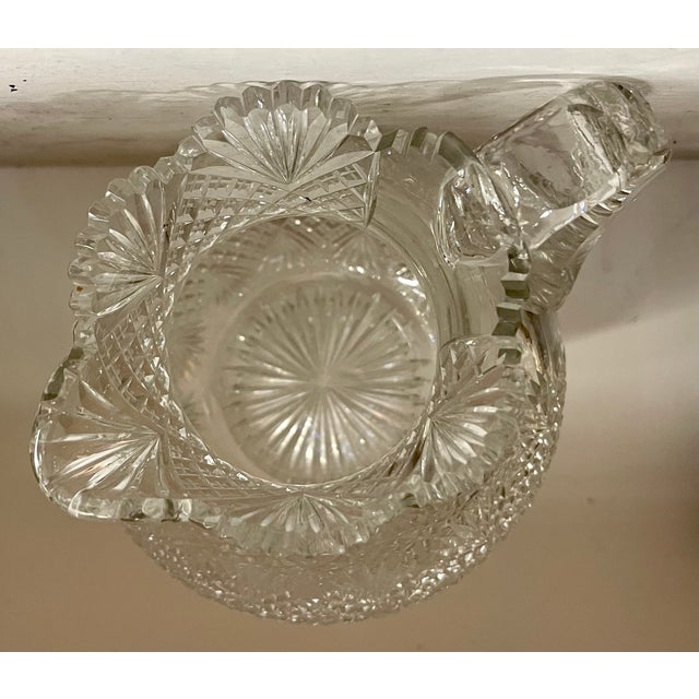 Antique Late 19th Century American Brilliant Glass Cut Crystal Water Pitcher for the Dining Table or Bar For Sale - Image 18 of 18