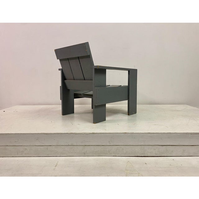 Modern Mid-Century Blue Painted Crate Armchair, 1960s For Sale - Image 3 of 15