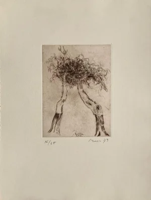 1973 Zoran Music Hommage to Caspar David Friedrich Etching