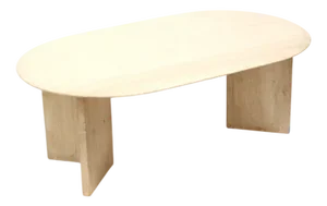 Oval Travertine Coffee Table, 1970s