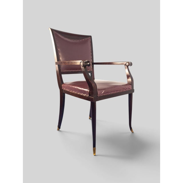 Mid-Century Italian Leather Desk Armchair by Vittorio Dassi, 1950s For Sale - Image 6 of 16