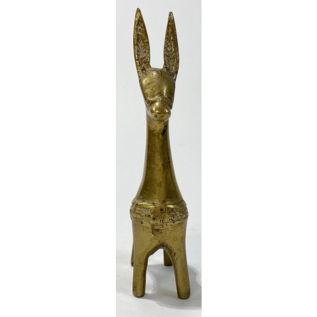 Mid-Century Modern Vintage Brass Burro Figure For Sale - Image 3 of 8