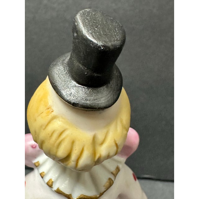 Vintage Late 20th Century Pink With Red Polka Dots Porcelain Clown Bell For Sale - Image 9 of 11