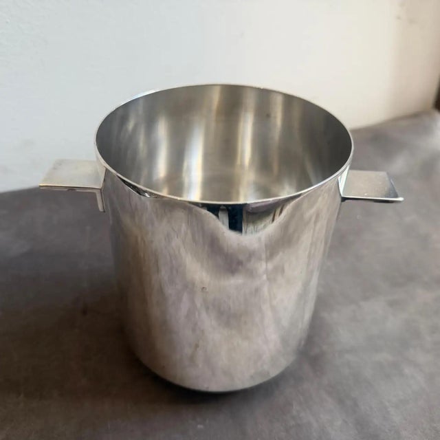 Silver 1970s Minimalist Silver Plated Ice Bucket by Lino Sabattini for Christofle For Sale - Image 8 of 12