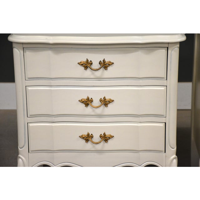 1960s White French Provincial Nightstands by Dixie - A Pair For Sale - Image 9 of 10