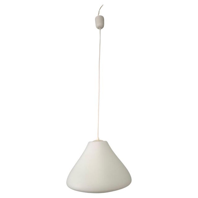 Mid-Century Modern Pendant Light in Opaline Glass and Plastic, Czechoslovakia, 1970s For Sale - Image 14 of 14