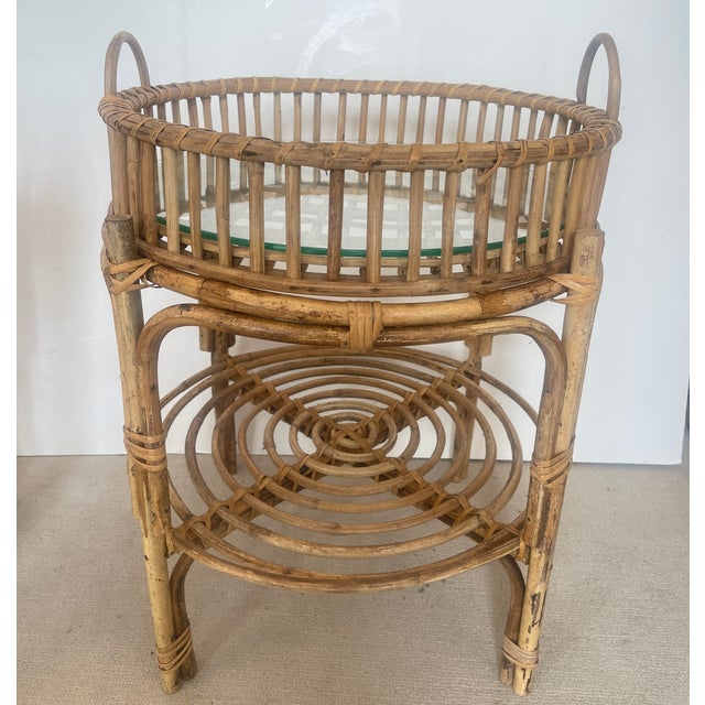 Just in this farming pair of tray table with glass insert to the tays. These are very useful as side tables. The glass...