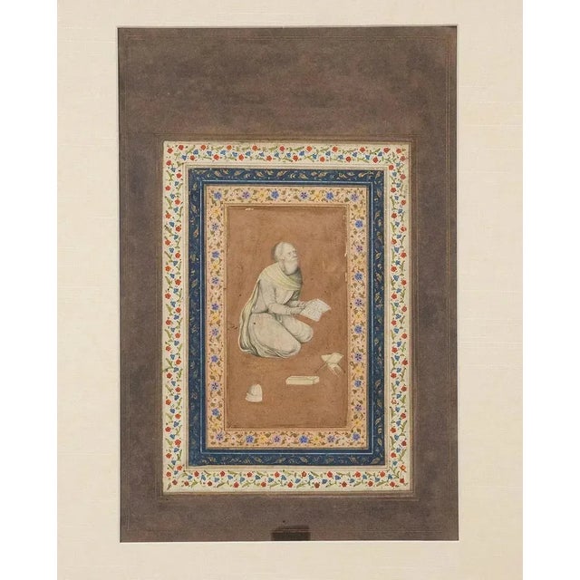 Indian Indian Miniature Painting of a Scholar, Mughal Period For Sale - Image 3 of 3