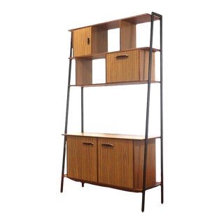 1960s Mid Century Modern Vintage Room Divider Bookcase Shelf Unit For Sale