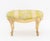 Louis XV Style Silk Brocade Upholstered Foot Stool, in green floral pattern on white painted frame on cabriole legs....