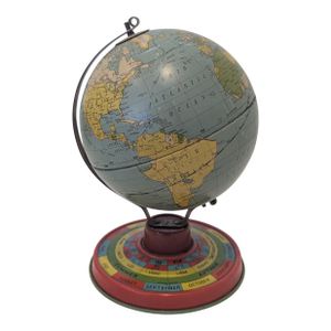 Tin Globe With Perpetual Calendar Base