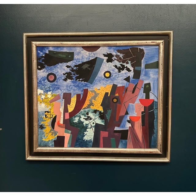 Manfred Bluth, Abstract Composition, 1950s, Acrylic Painting on Canvas, Framed For Sale - Image 13 of 17