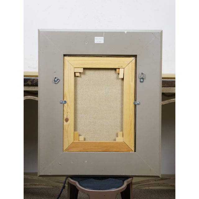 Vintage Still Life Oil Painting White Irises in Glass Vase Realism Framed For Sale - Image 4 of 11