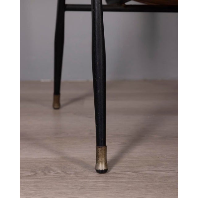 Black Vintage Leather Chair by Gastone Rinaldi for Rima, 1950s For Sale - Image 8 of 14