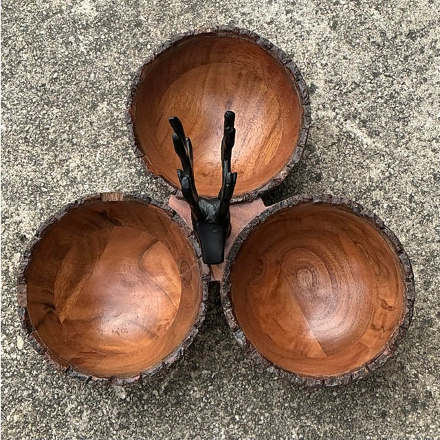 Early 21st Century Vintage Burl Wood Buck Nut Bowl For Sale - Image 5 of 12