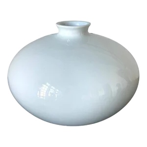 Contemporary Japanese White Glaze Ceramic Vase by Manji Inoue