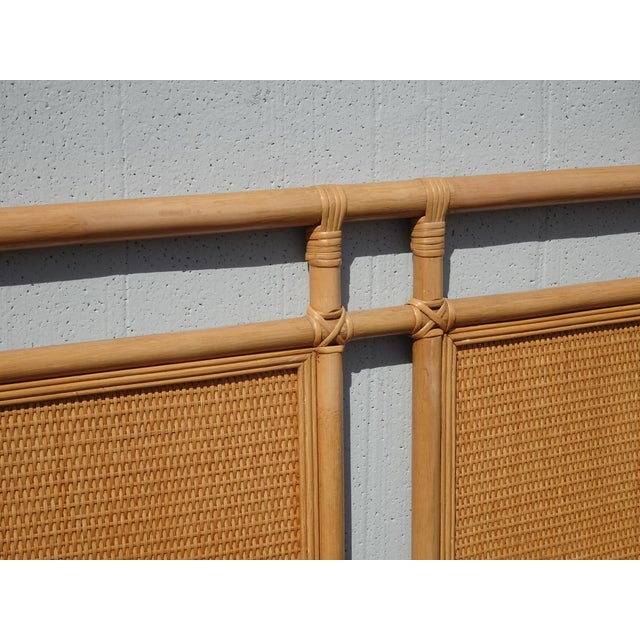 Vintage Mid Century Bamboo Cane Rattan Blonde King Headboard ~ Style McGuire For Sale - Image 14 of 15