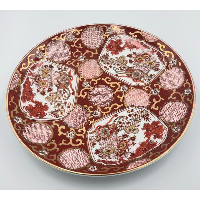 Early 20th Century Antique Japanese Imari Arita Floral Porcelain Large Charger Platter For Sale - Image 5 of 5