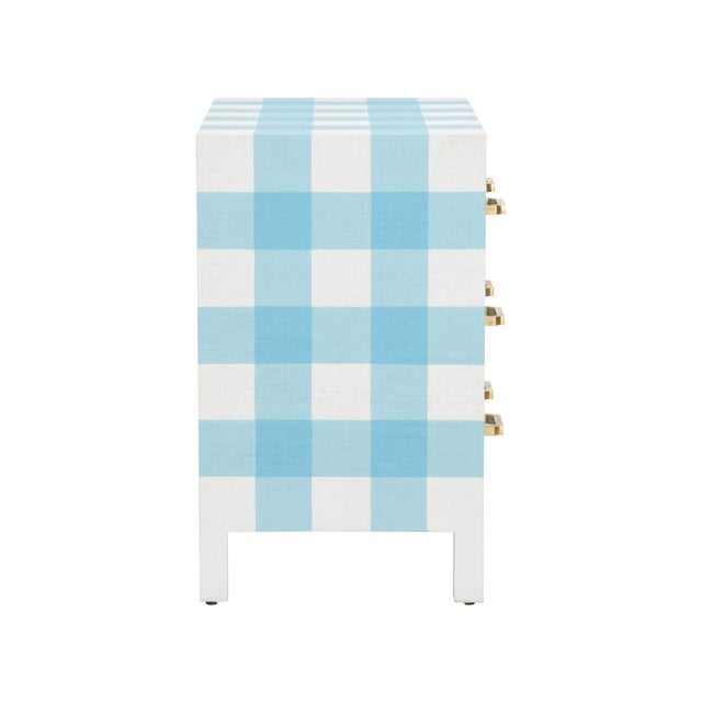 Chelsea House Inc Gracious Raffia Chest - Blue Gingham For Sale - Image 4 of 9