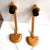Pair of Swedish mid-century wooden sconces by Solbackens Svarveri. Currently wired with European plugs. 10 inches tall....