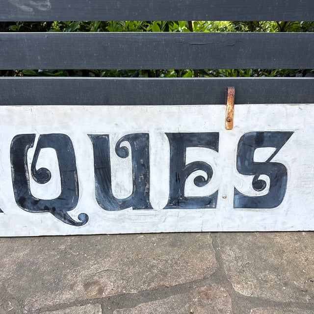 1960s Vintage “Antique” Store Display Sign For Sale - Image 5 of 11